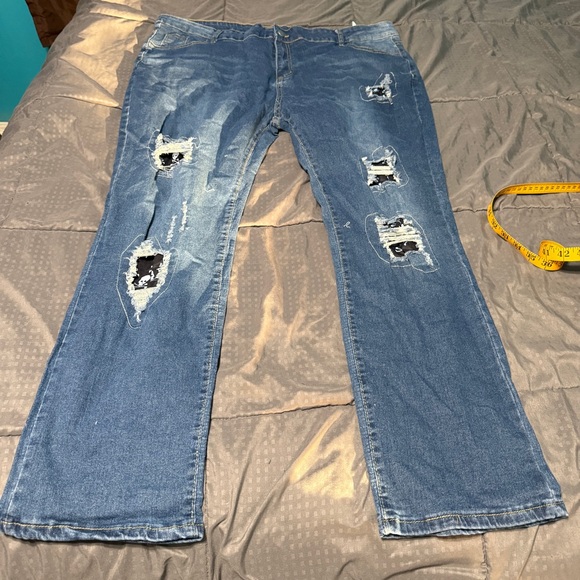 Unbranded Jeans Skull Distressed Ripped Size 5x Equivalent Of Us Size 2/3x 22 - Picture 6 of 9